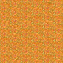 Tissu coton popeline orange " malabar" d'Odile Bailloeul