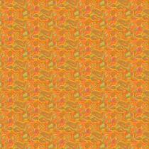 Tissu coton popeline orange " malabar" d'Odile Bailloeul