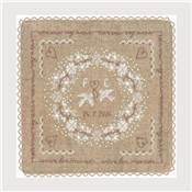 Kit coussin de mariage 20x20cm aïda de lin - Le bonheur des Dames - 5045