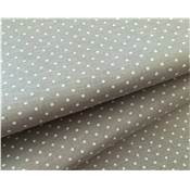 Lin 12 fils Belfast pois blanc fond gris 3609-7349, Dim: 50 x 70 cm