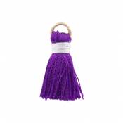 Mini pompon violet 2cm viscose rayonne