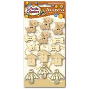 Lot de 12 boutons bois chien et cie