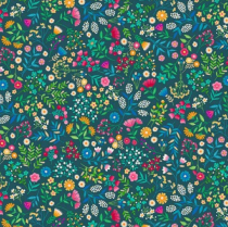 Tissu Jaipur de Makower UK - floral turquoise