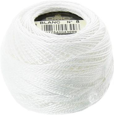 Coton perlé 8 DMC pelote de 10 g - blanc