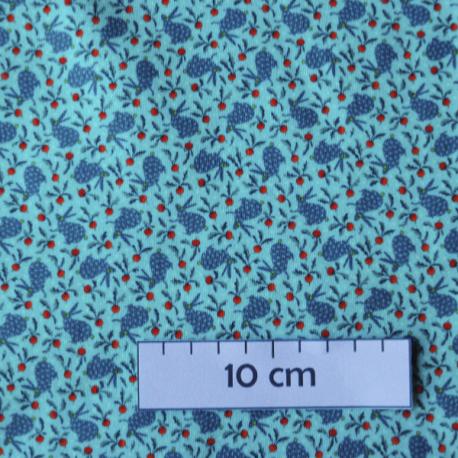 Jersey de coton bio mini lapin bleu - vendu au mètre en 140