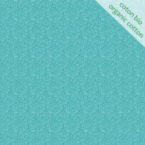 Odile Bailloeul - Tissu coton bio - paille bleu par 10 cm