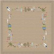 Kit nappe bord de mer toile bis - Le Bonheur des Dames 6028