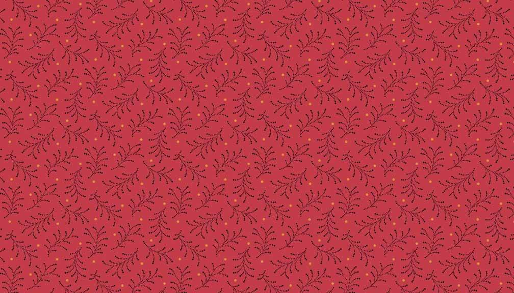 Tissu Trinkets rouge 8152R par 10cm