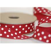 Ruban rouge pois blanc, Dim: 50 cm