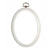 Cadre tambour ovale blanc 17,5x13cm