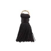 Mini pompon noir 2cm viscose rayonne