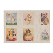 Etiquettes "Vintage enfants" sur lin bis - 77 COU074N