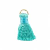 Mini pompon bleu 2cm viscose rayonne