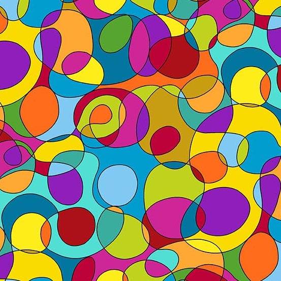 Tissu multicolore graphique - 8563-X par 10cm