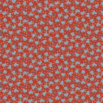 Tissu coton popeline orange "Delhi" d'Odile Bailloeul
