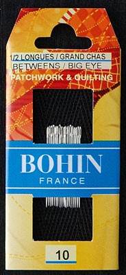Aiguilles Bohin 1/2 longues - 10 grand chas Patchwork et quilting