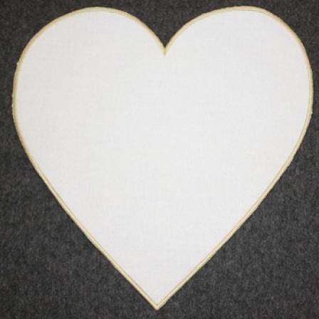 Coeur lugana blanc doublé , Couleur: Argent
