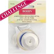 2 Boutons à recouvrir métal avec jeu de pose 38mm Bohin 90006