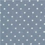 Lin 12 Fils Belfast pois blanc fond bleu, Dim: 50 cm