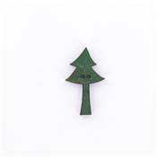 Bouton bois Noël - Sapin vert