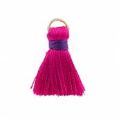 Mini pompon Fuschia/violet 2cm viscose rayonne