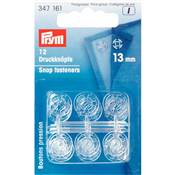 12 boutons pression transparent 13mm - 347161