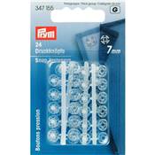 24 boutons pression transparent 7mm - 347155