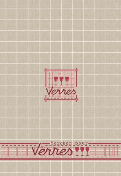 Kit Torchon "Verres" rouge - KD003R