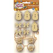 Lot de 12 boutons bois naissance