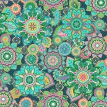 Tissu Jaipur de Makower UK - mandala turquoise