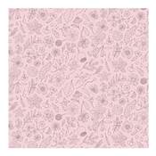 Tissu rose fleurs métallisées 140cm - par 10cm
