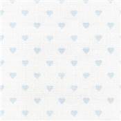 Toile aida 5,5pts Impression coeur bleu