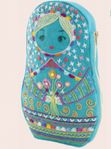 Trousse matriochka turquoise 562 - un chat dans l'aiguille